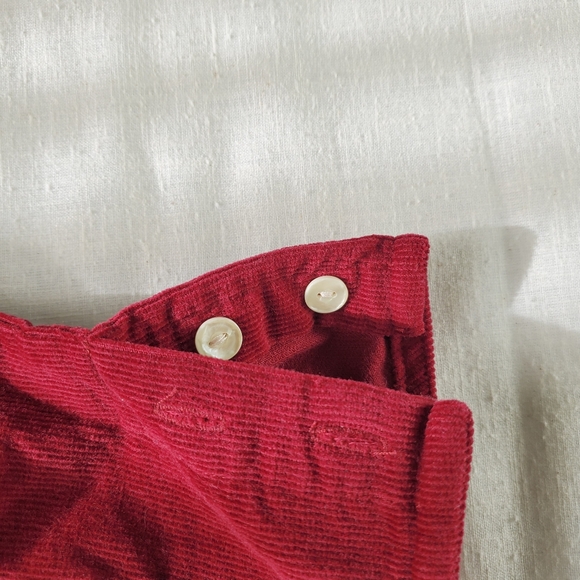 Vtg 90s Fads Womens Empire Waist Maxi Dress Wine Corduroy Sz 12 Crochet Trim NOS - Picture 11 of 12